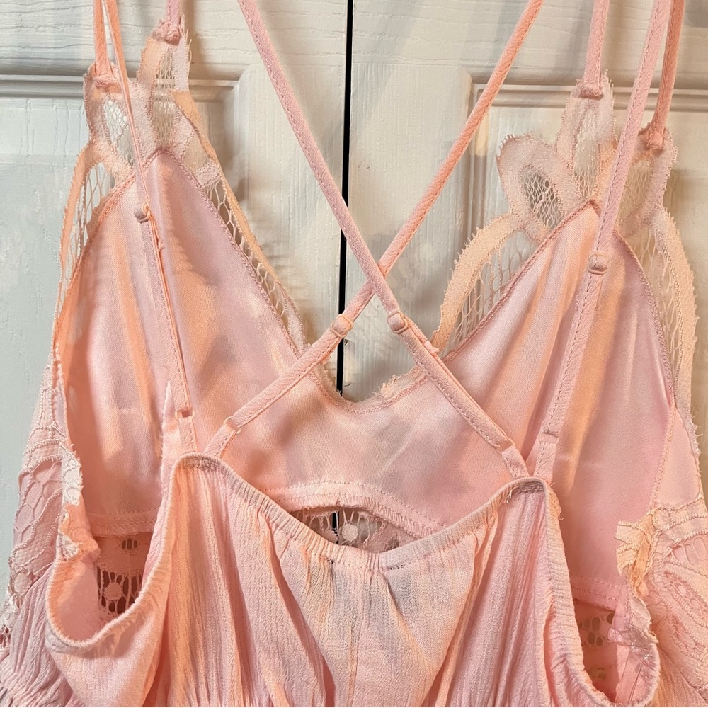 Francesca’s Trixxi Callie Blush Pink Bralette Tiered Tank Top Junior XL - Picture 10 of 15